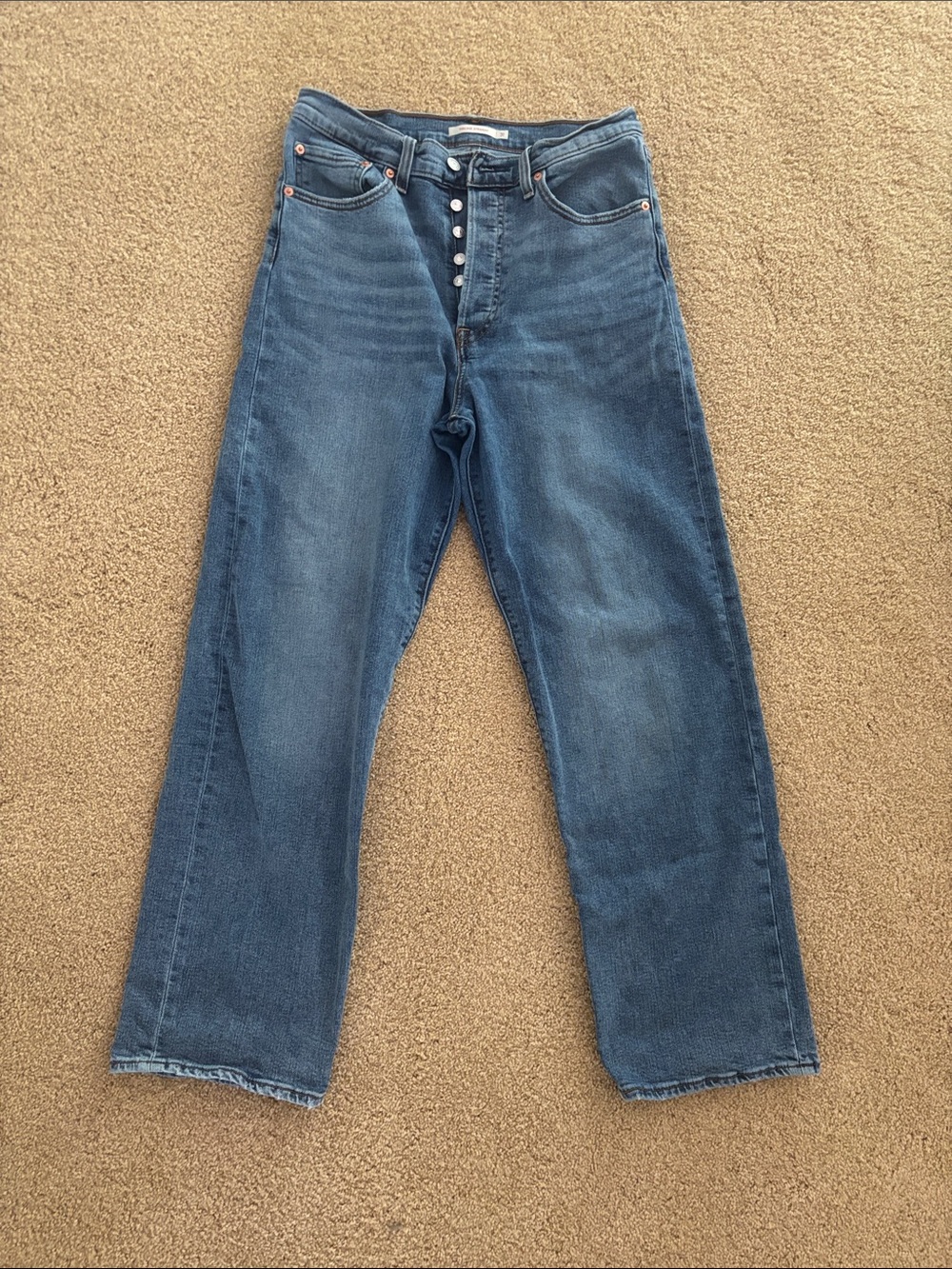 Levi's High Rise Straight Leg Jeans - Blue
